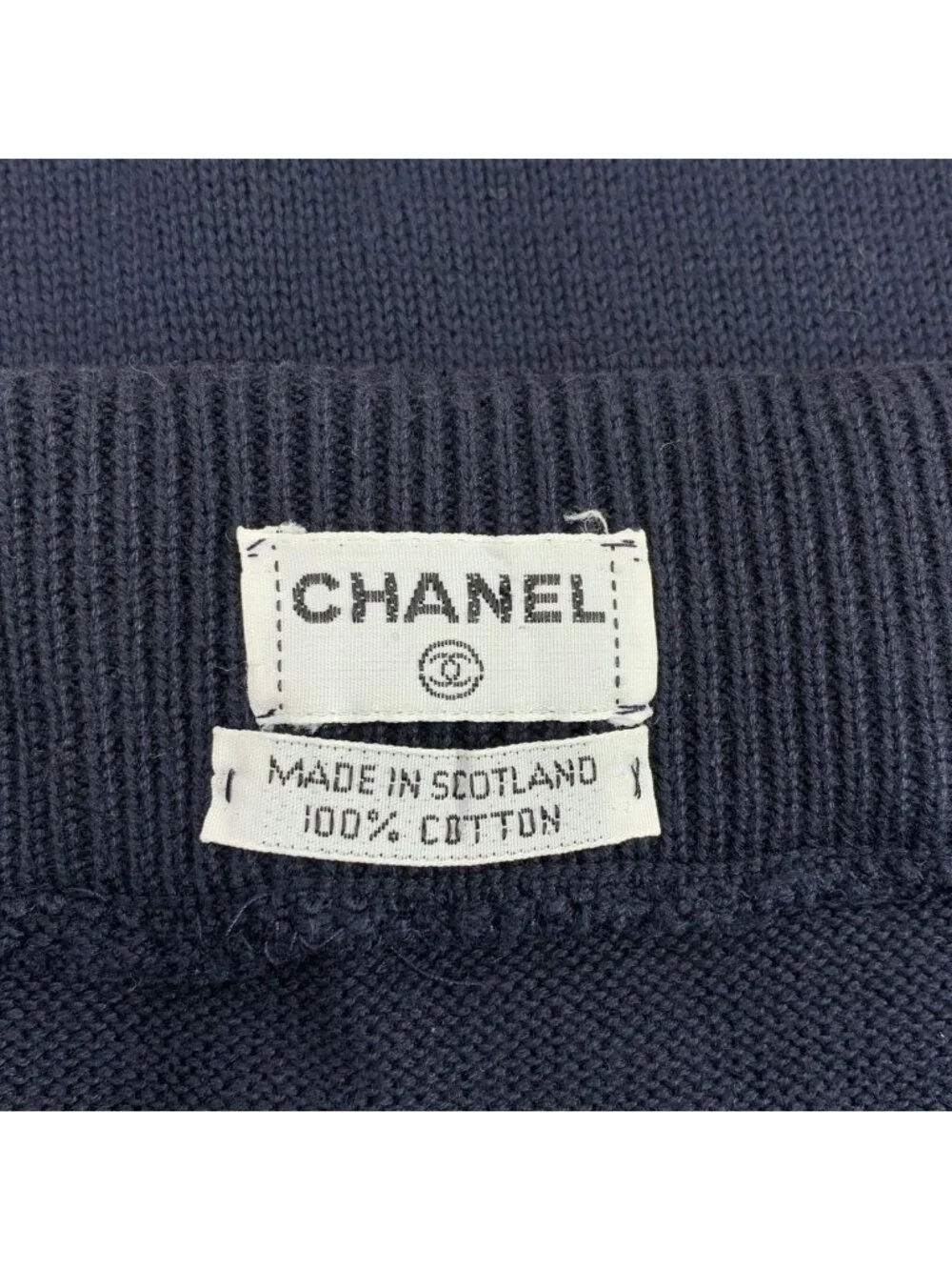 Chanel Cotton Knit Waistcoat Dark Navy